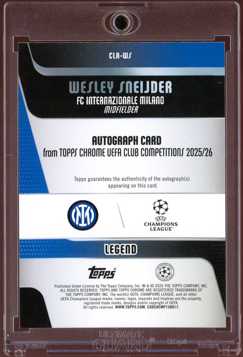 2025/26 Topps Chrome UCC Wesley Sneijder Black Geometric /10