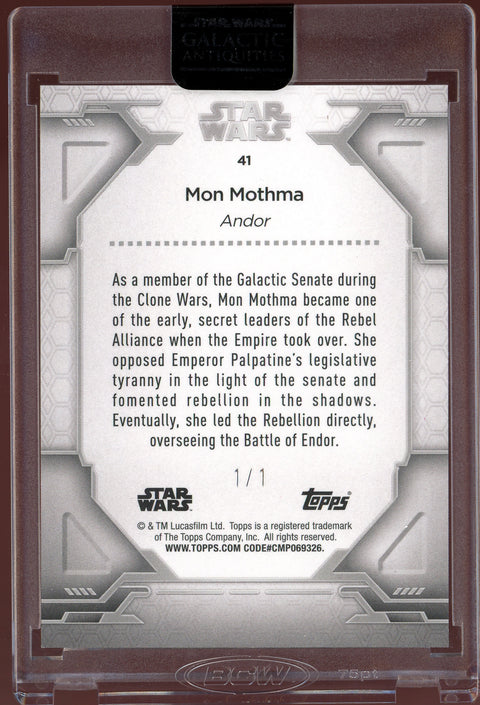 2024 Topps Star Wars Galactic Antiquities Mon Mothma 1/1