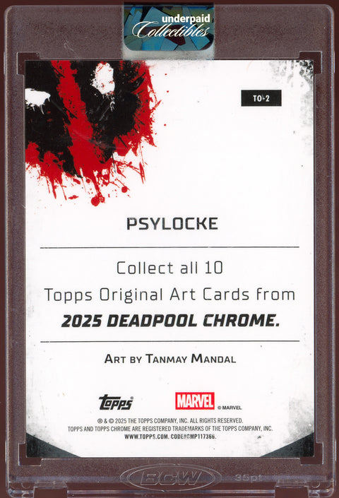 2025 Topps Chrome Deadpool Psylocke Art Card Case Hit
