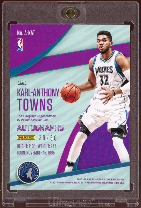 2017/18 Panini Revolution Basketball Karl-Anthony Towns Cubic Auto /50