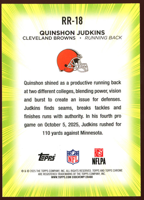 2025 Topps Chrome Football Quinshon Judkins Radiating Rookies