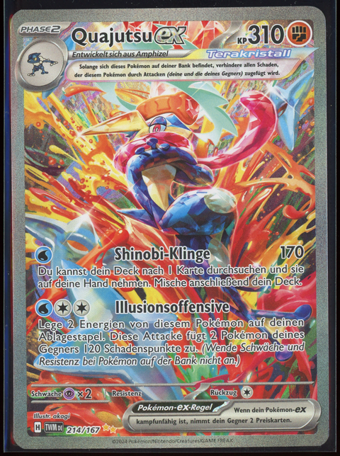 Pokémon Sammelkartenspiel: Quajutsu EX (214/167) - Einzelkarte (DE) - vorne