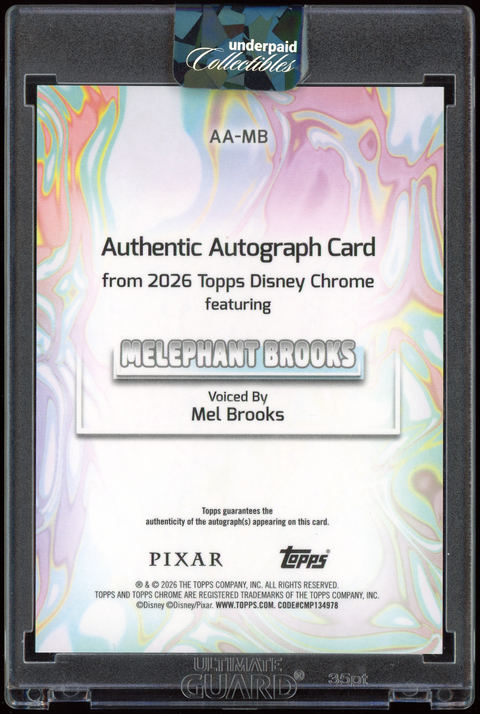 Topps Chrome: Melephant Brooks (Pixar) (unbekannt) - Einzelkarte (EN) - hinten