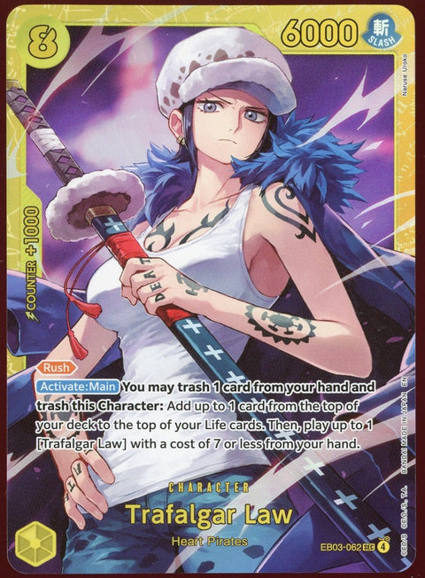 One Piece EB03-062 Trafalgar Law Secret Rare EN - underpaidcollectibles