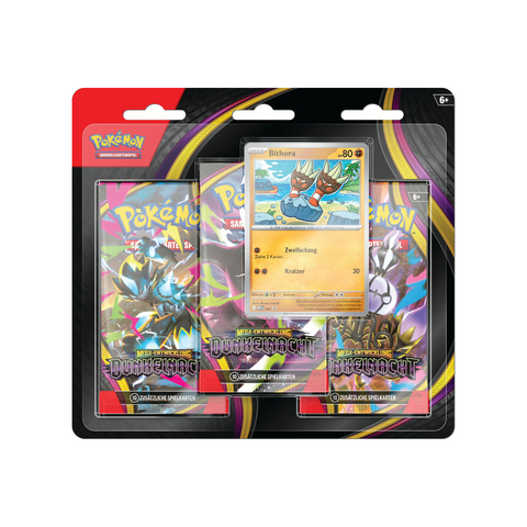 Pokemon TCG: Mega-Entwicklung Dunkelnacht 3-Pack Blister - Bithora (DE)