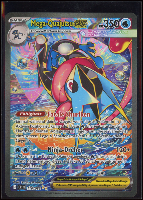 Pokémon Sammelkartenspiel: Mega-Quajutsu EX (116/086) - Einzelkarte (DE) - underpaidcollectibles