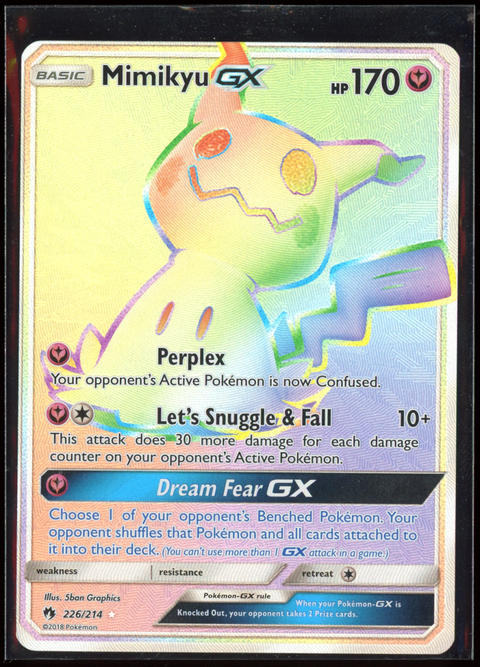 Pokémon Sammelkartenspiel: Mimikyu GX (226/214) - Einzelkarte (EN) - underpaidcollectibles