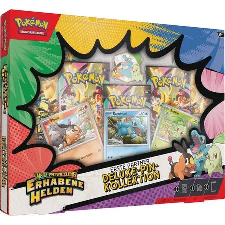 Pokemon TCG: Deluxe - Pin - Kollektion Mega - Entwicklung - Erhabene Helden: Erste Partner (DE) - underpaidcollectibles