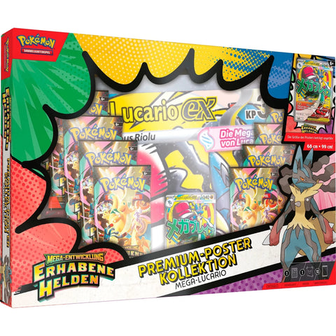 Pokémon - TCG: Mega - Entwicklung - Erhabene Helden - Premium - Poster - Kollektion - Lucario (DE) - underpaidcollectibles