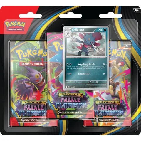 Pokémon TCG: Mega - Entwicklung – Fatale Flammen 3 - Pack Blister - Snibunna - (DE) - underpaidcollectibles
