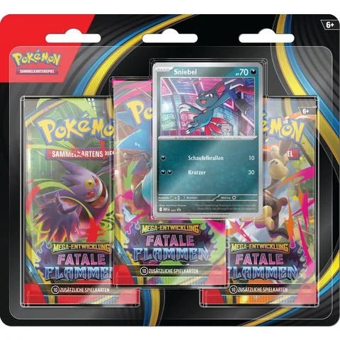 Pokémon TCG: Mega - Entwicklung – Fatale Flammen 3 - Pack Blister - Sniebel - (DE) - underpaidcollectibles