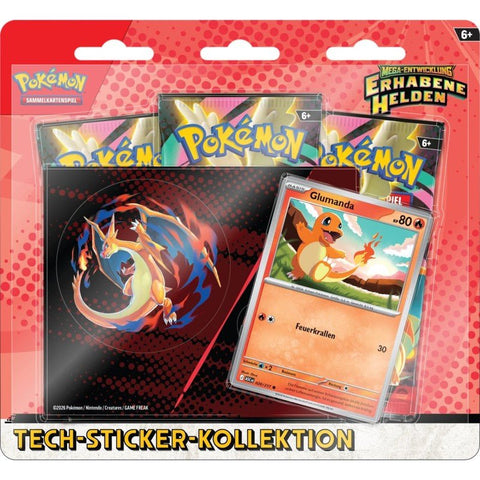 Pokémon TCG: Mega Entwicklung ME02.5 Tech - Sticker - Kollektion 3 - Pack - Blister – Erhabene Helden Glumanda (DE) - underpaidcollectibles