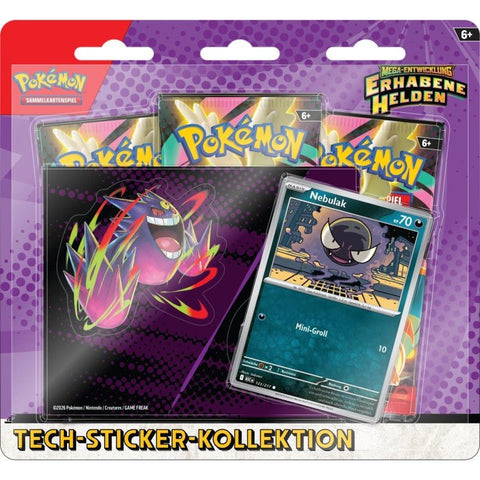 Pokémon TCG: Mega Entwicklung ME02.5 Tech - Sticker - Kollektion 3 - Pack - Blister – Erhabene Helden Nebulak (DE) - underpaidcollectibles