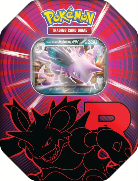 Pokémon TCG: Team Rockets Nidoking ex Tin (DE) - underpaidcollectibles
