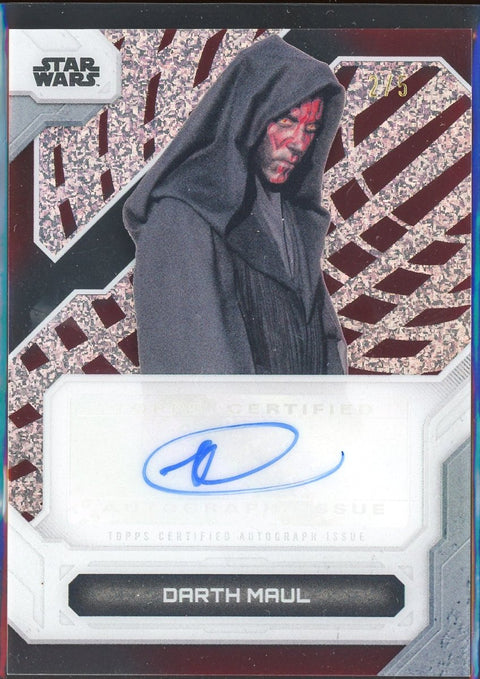 Topps Star Wars High Tek Ray Park as Darth Maul Red Diffractor Auto /5 - underpaidcollectibles