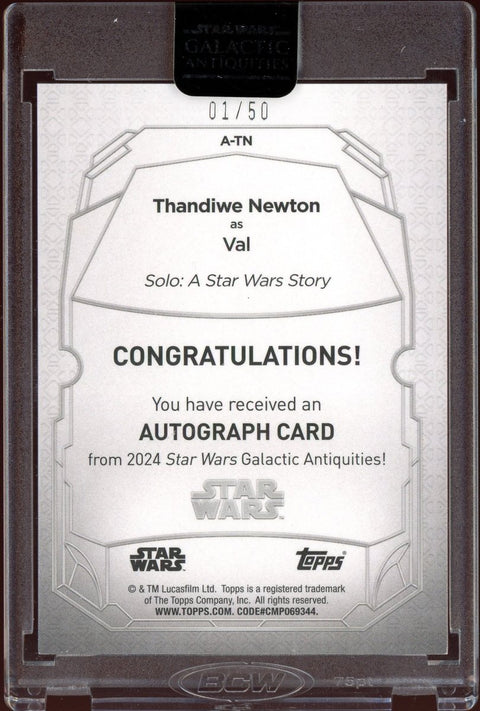Topps Star Wars Thandiwe Newton as Val Galactic Antiquities Auto /50 - underpaidcollectibles