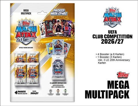 Topps UEFA Champions League Club Competition Match Attax 2026/2027 - Mega Multipack - underpaidcollectibles