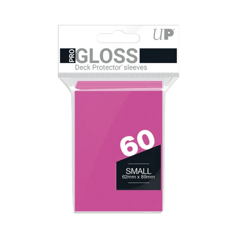 Ultra Pro: Pro - Gloss Small Deck Protector Sleeves - 60ct Bright Pink - underpaidcollectibles