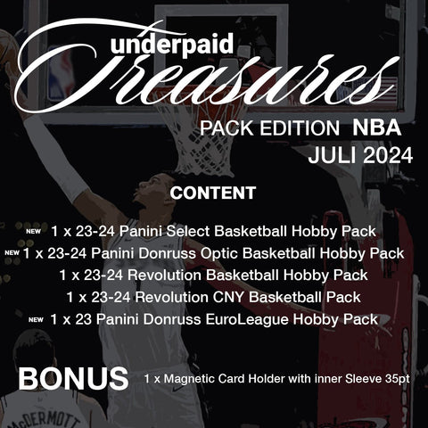 underpaid Treasures Basketball Pack Edition Juli 2024 - underpaidcollectibles