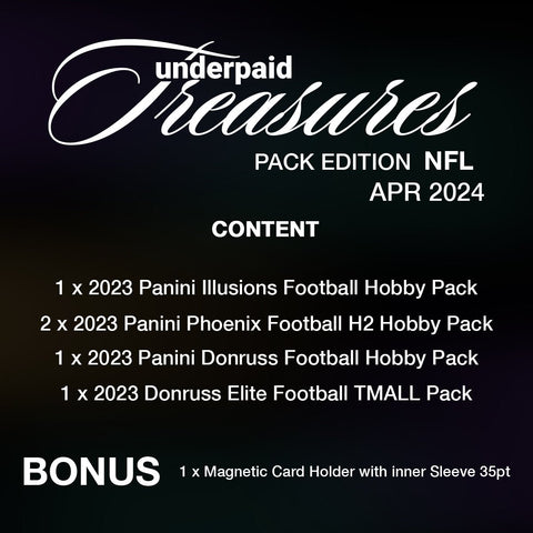 underpaid Treasures Pack Edition Football April 2024 - underpaidcollectibles