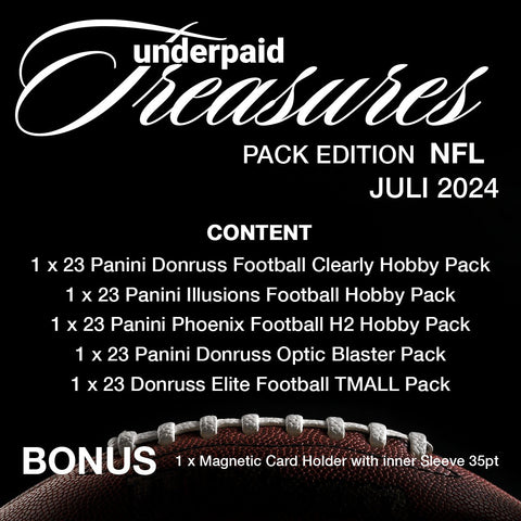 underpaid Treasures Pack Edition Football Juli 2024 - underpaidcollectibles
