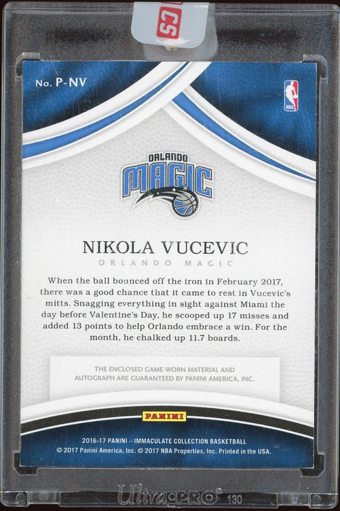 2016-17 Panini NBA Immaculate Nikola Vucevic Patch Auto /8 - underpaidcollectibles