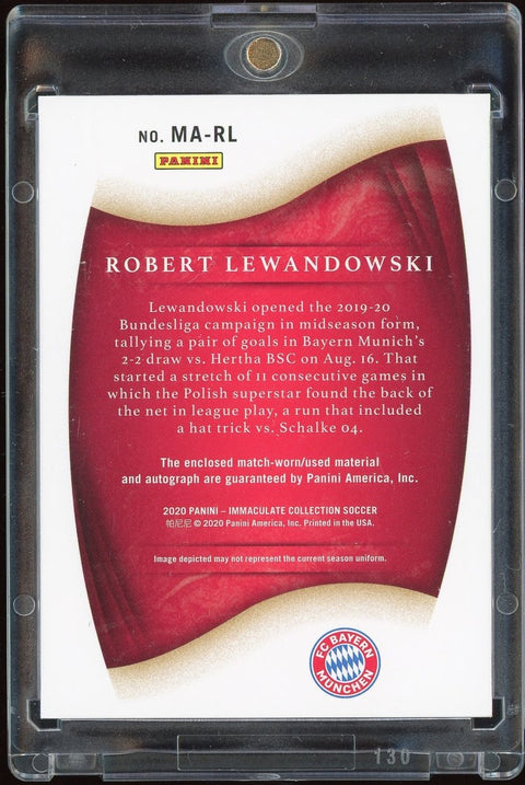 2020 Panini Soccer Immaculate Robert Lewandowski Patch Auto /99 Bayern - underpaidcollectibles