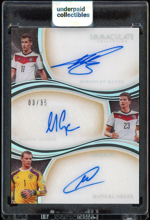 2020 Panini Soccer Immaculate Triple Auto Klose Gomez Neuer /35 - underpaidcollectibles