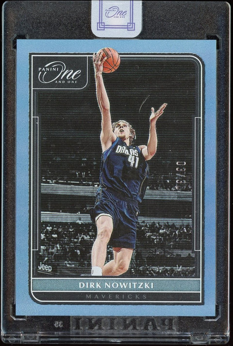 2021-22 Panini NBA One and One Dirk Nowitzki /30 Blue - underpaidcollectibles