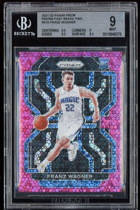 2021-22 Panini Prizm Franz Wagner Rookie Fast Break Pink /50 BGS 9 - underpaidcollectibles
