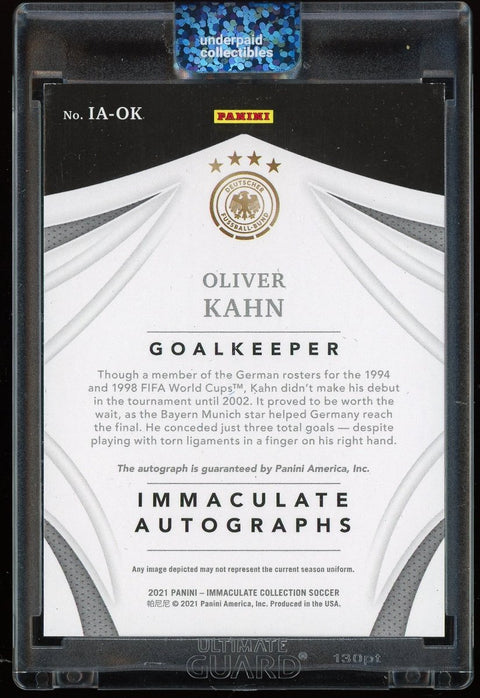 2021 Panini Soccer Immaculate Oliver Kahn Auto /99 germany - underpaidcollectibles
