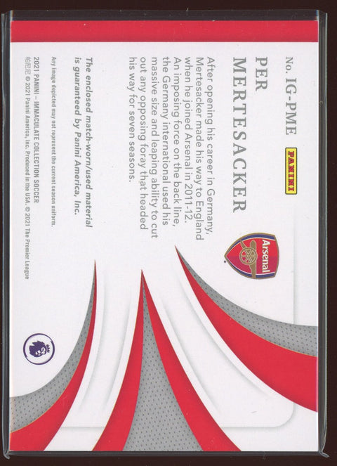 2021 Panini Soccer Immaculate Per Mertesacker Game Used Patch /49 - underpaidcollectibles