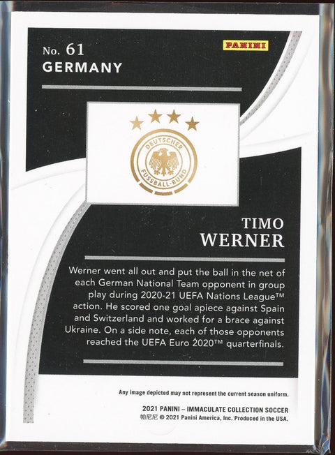 2021 Panini Soccer Immaculate Timo Werner /49 germany - underpaidcollectibles