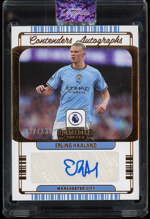 2022-23 Panini Soccer Chronicles Erling Haaland Autograph /139 - underpaidcollectibles