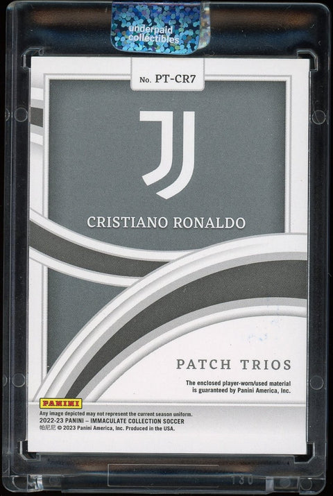 Cristiano Ronaldo 2022-23 Panini Soccer Immaculate Patch Trios Player Worn /25 - underpaidcollectibles