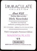 Dirk Nowitzki 2023-23 Panini NBA National Treasures Printing Plate 1/1 Immaculate - underpaidcollectibles