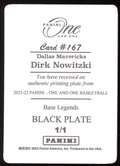 Dirk Nowitzki 2023-23 Panini NBA National Treasures Printing Plate 1/1 One and One - underpaidcollectibles