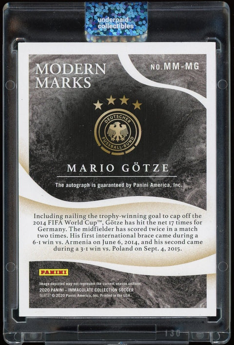Mario Götze 2020 Panini Soccer Immaculate Autograph Modern Inks /15 - underpaidcollectibles