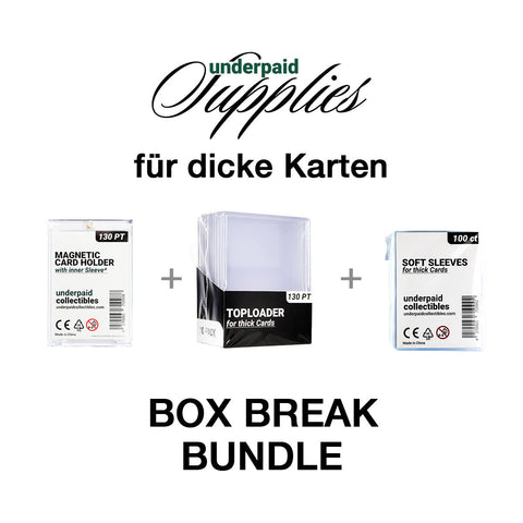 "Personal Box Break" Basic Kit Supply Bundle für dicke Karten (130 PT) - underpaidcollectibles