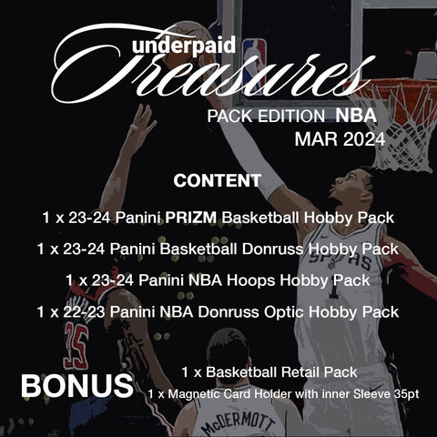 underpaid Treasures Basketball Pack Edition März 2024 - underpaidcollectibles