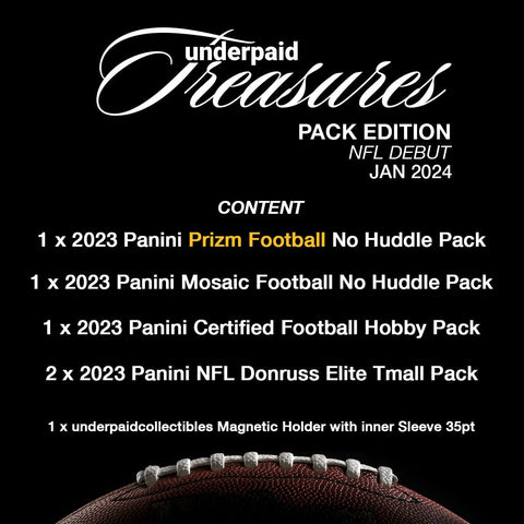 underpaid Treasures Pack Edition Football Januar 2024 "NFL DEBUT" - underpaidcollectibles