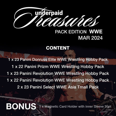 underpaid Treasures Wrestling WWE Pack Edition März 2024 - underpaidcollectibles